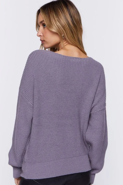 Ribbed Drop-Sleeve Sweater