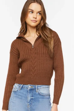 Ribbed Half-Zip Sweater