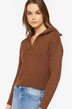 Ribbed Half-Zip Sweater