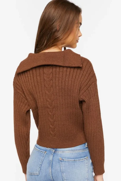 Ribbed Half-Zip Sweater