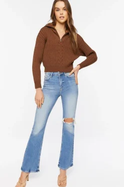 Ribbed Half-Zip Sweater