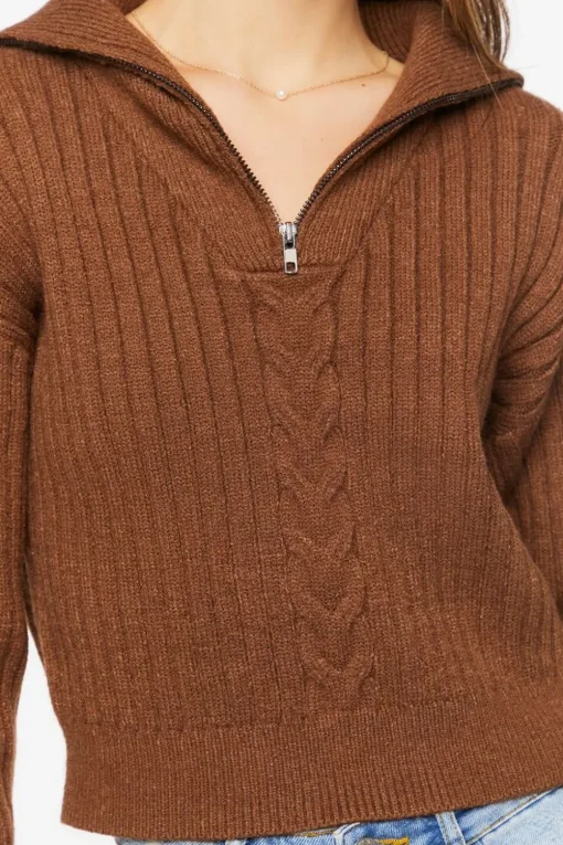 Ribbed Half-Zip Sweater