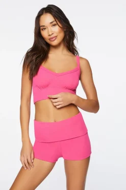 Ribbed High-Rise Lounge Shorts
