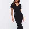 Ribbed Knit Bodycon Midi Dress