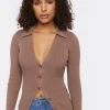 Ribbed Knit Cardigan Sweater
