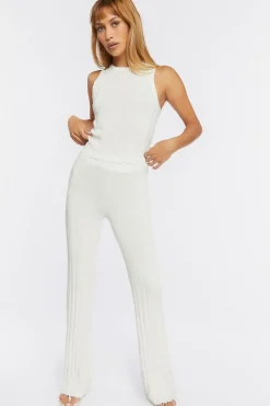 Ribbed Knit Flare Pants