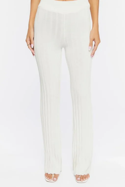 Ribbed Knit Flare Pants