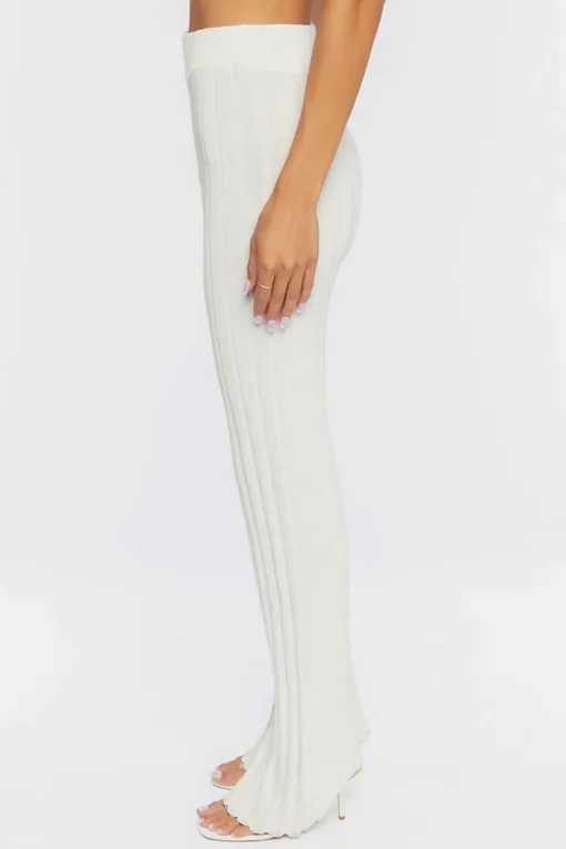 Ribbed Knit Flare Pants