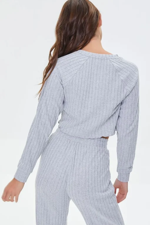 Ribbed Knit Pajama Top