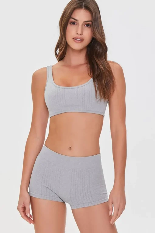 Ribbed Knit Seamless Shorts