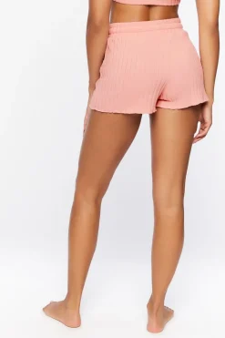 Ribbed Lettuce-Edge Lounge Shorts