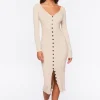 Ribbed Midi Sweater Dress