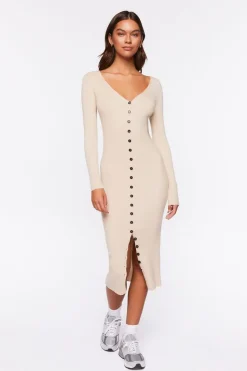 Ribbed Midi Sweater Dress
