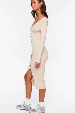 Ribbed Midi Sweater Dress