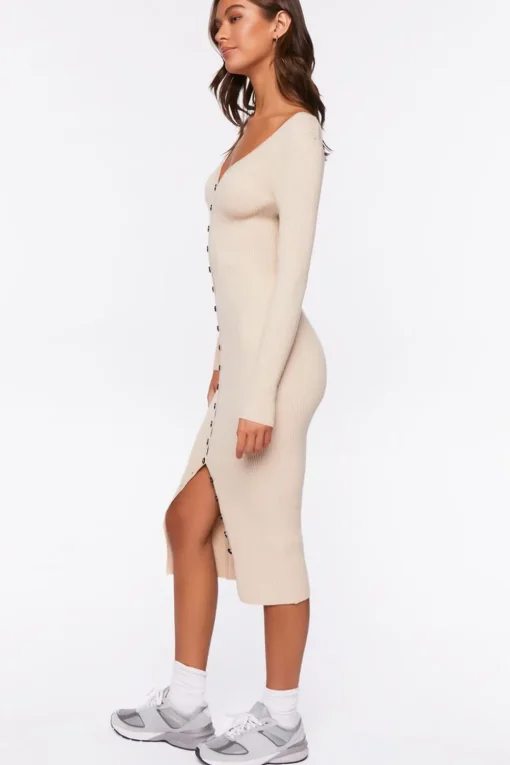 Ribbed Midi Sweater Dress