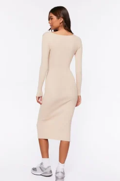 Ribbed Midi Sweater Dress