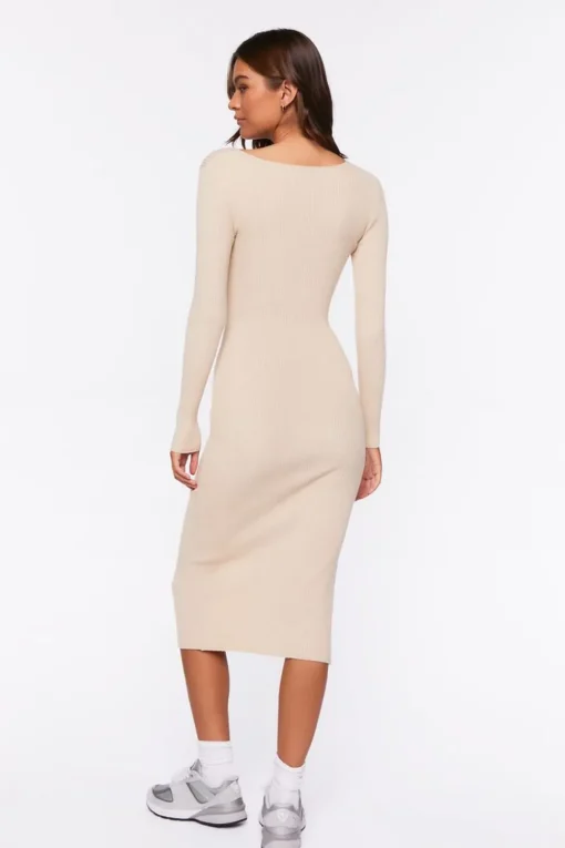 Ribbed Midi Sweater Dress