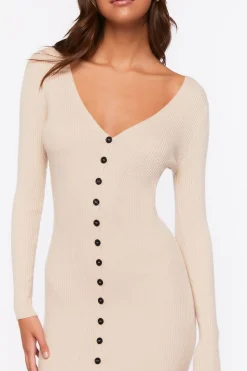 Ribbed Midi Sweater Dress