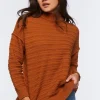 Ribbed Mock Neck Sweater Top