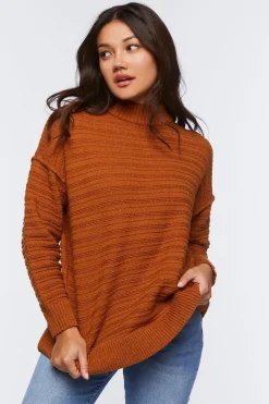 Ribbed Mock Neck Sweater Top