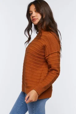 Ribbed Mock Neck Sweater Top
