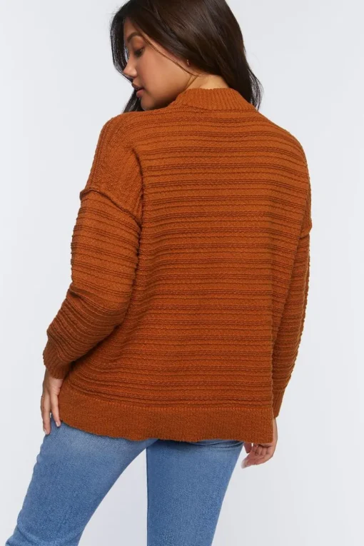 Ribbed Mock Neck Sweater Top