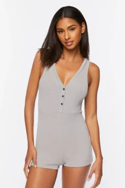 Ribbed Racerback Lounge Romper