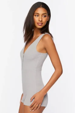 Ribbed Racerback Lounge Romper