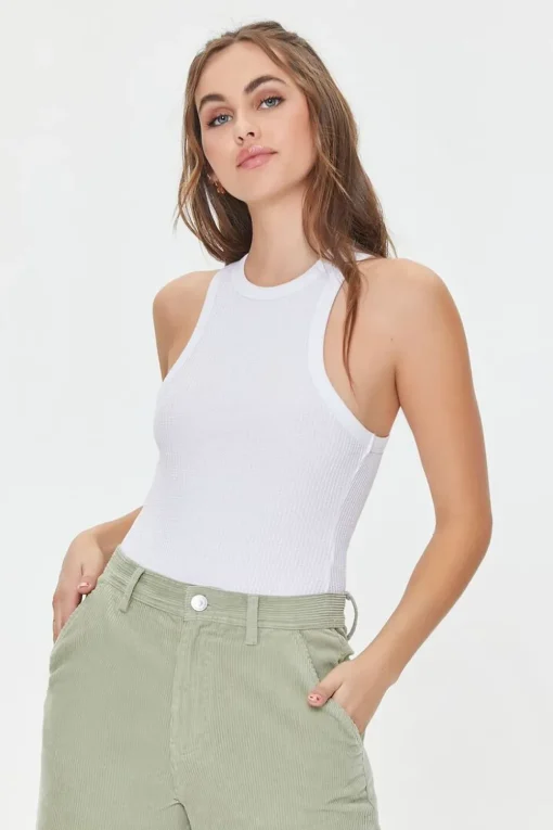 Ribbed Racerback Tank Bodysuit