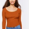 Ribbed Scoop-Neck Sweater