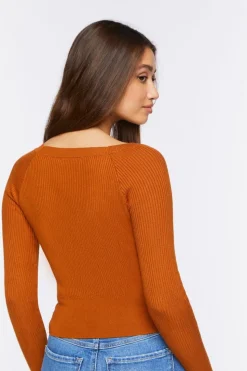 Ribbed Scoop-Neck Sweater