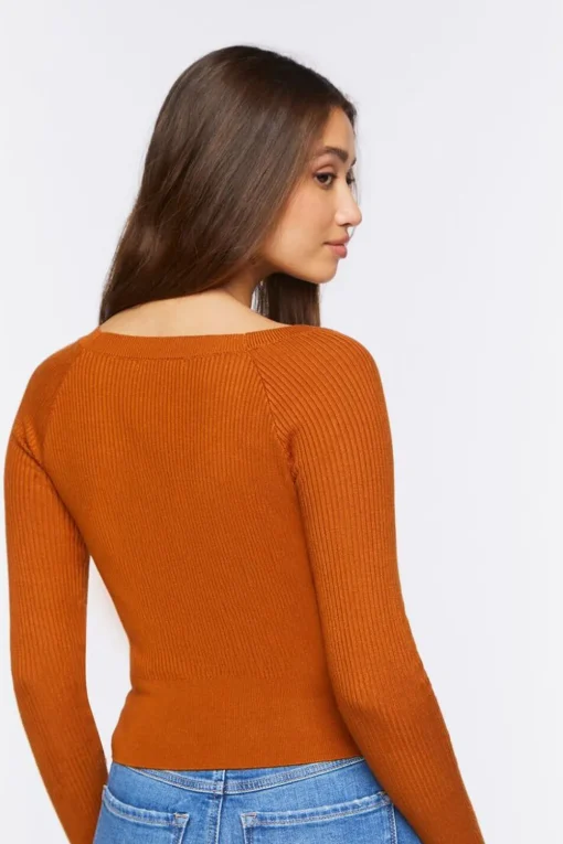 Ribbed Scoop-Neck Sweater