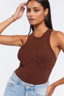 Ribbed Sleeveless Bodysuit