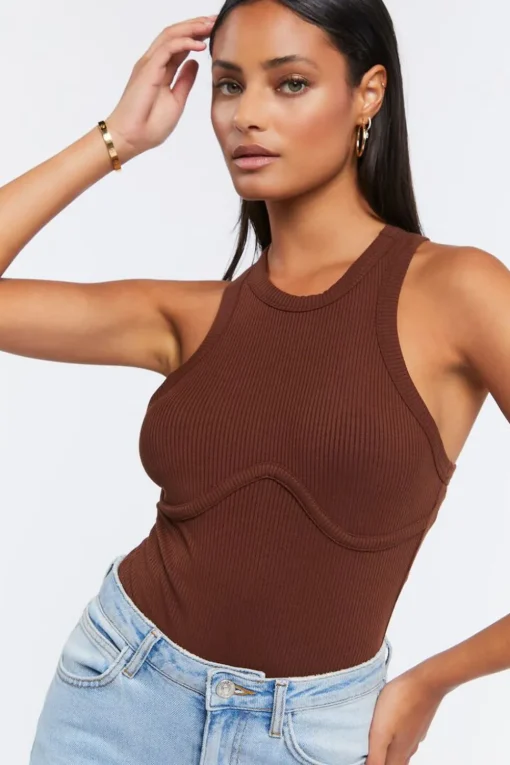 Ribbed Sleeveless Bodysuit