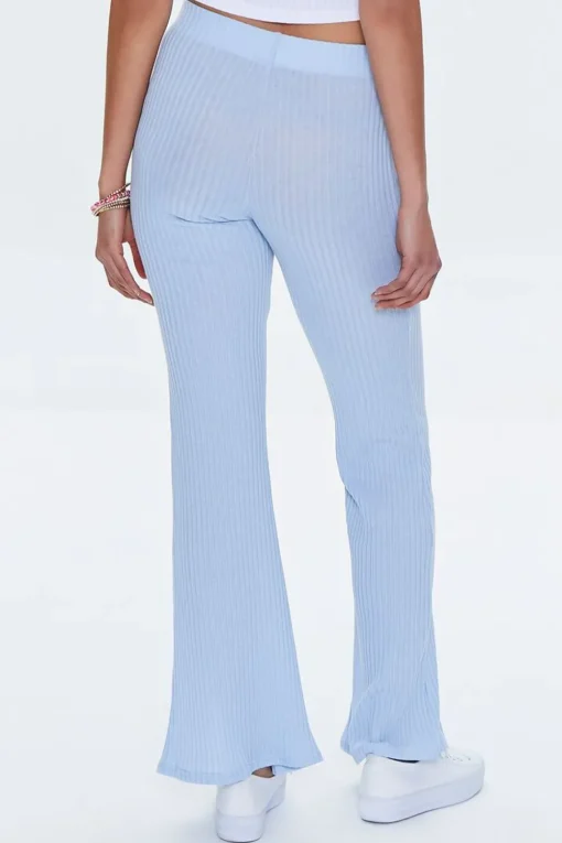 Ribbed Split-Hem Pants