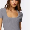 Ribbed Sweater-Knit Top