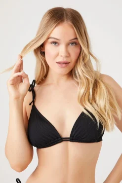 Ribbed Triangle Bikini Top