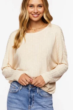 Ribbed Twist-Back Sweater