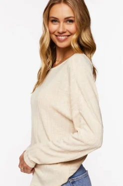 Ribbed Twist-Back Sweater