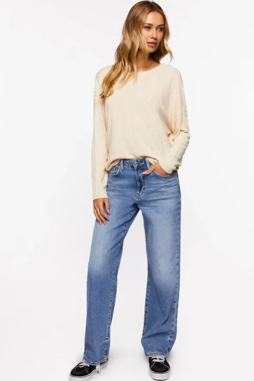 Ribbed Twist-Back Sweater