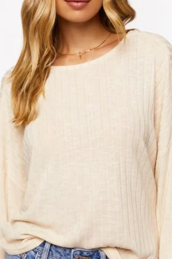 Ribbed Twist-Back Sweater