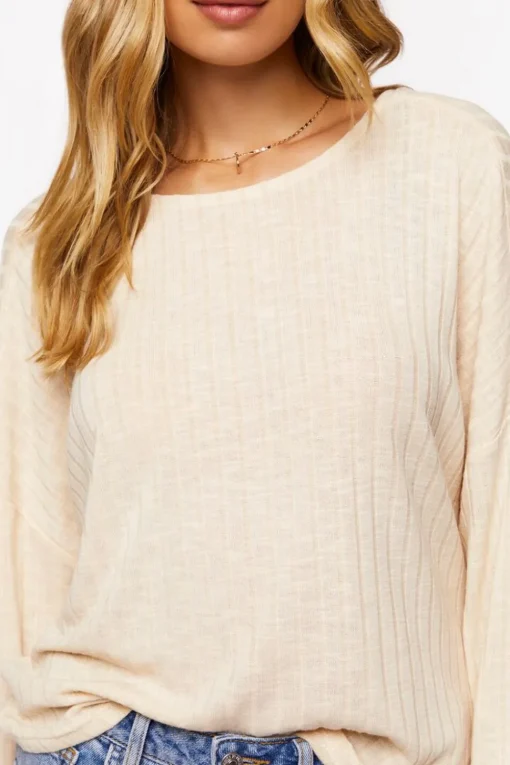 Ribbed Twist-Back Sweater