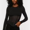Ribbed V-Hem Top