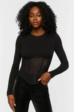 Ribbed V-Hem Top
