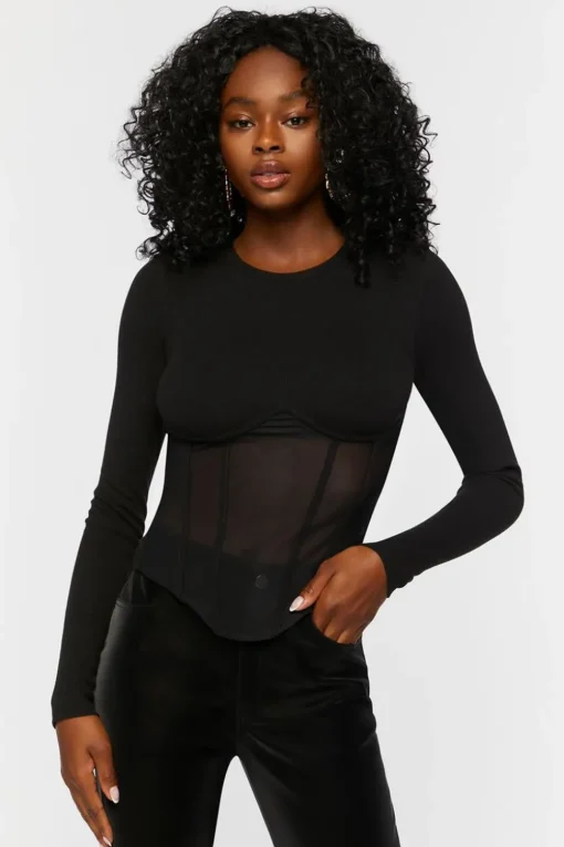 Ribbed V-Hem Top