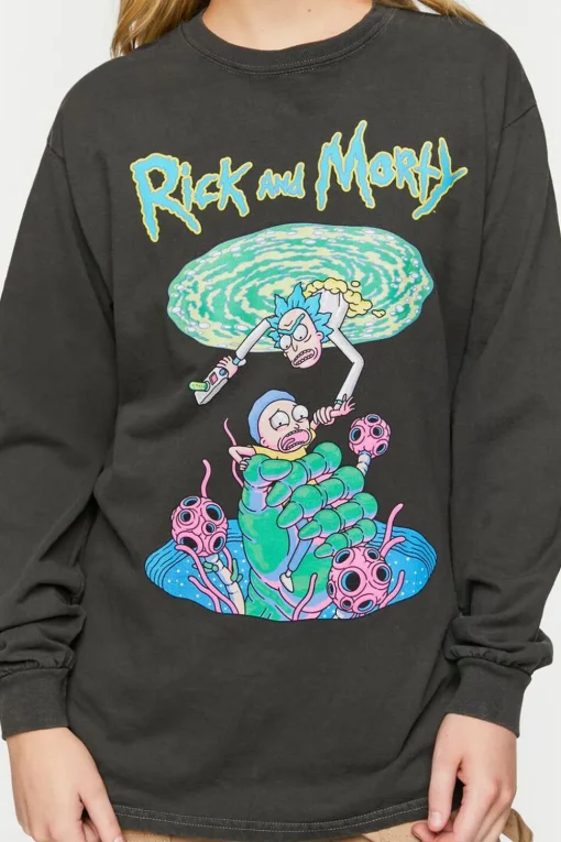 Rick And Morty Graphic Long-Sleeve Tee