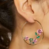 Rose Hoop Earrings