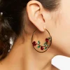 Rose Open-End Hoop Earrings