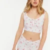 Rose Print Ruched Lounge Shorts