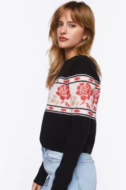 Rose Print Sweater